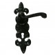 Black Fleur De Lys Lock Handle