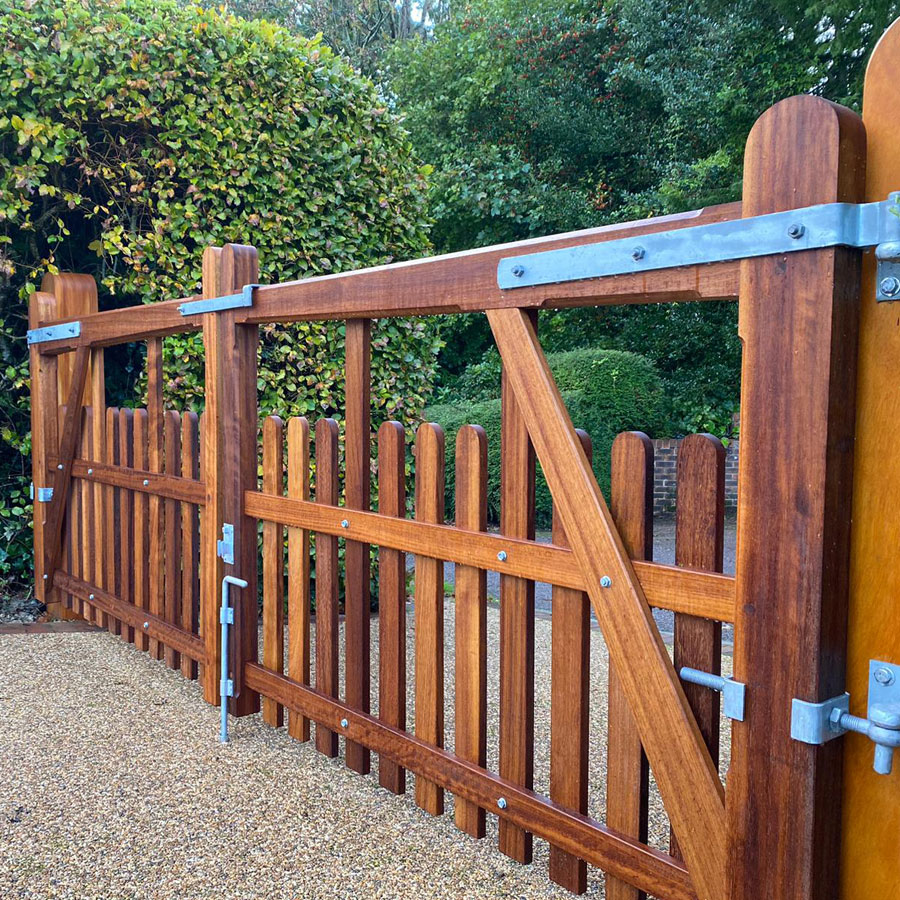 Iroko Hardwood Wealden Gates Pair