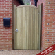 Front view of the Softwood Sherborne Gate installed between walls
