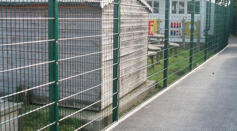 green powder coated security mesh installed by Tate Fencing